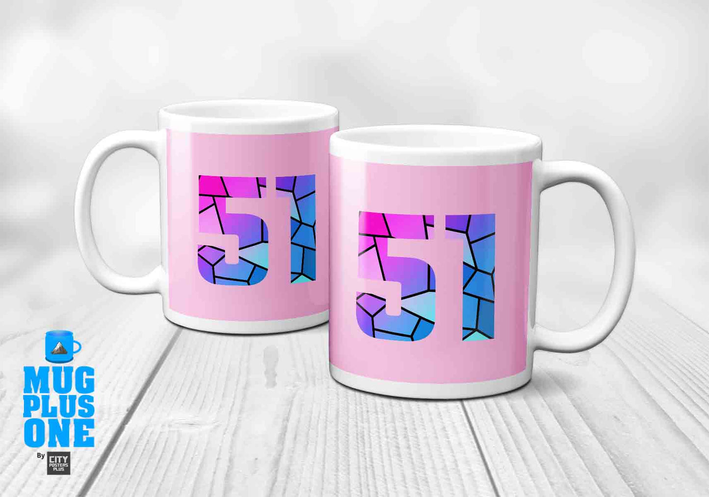 51 Number Mug (Light Pink)