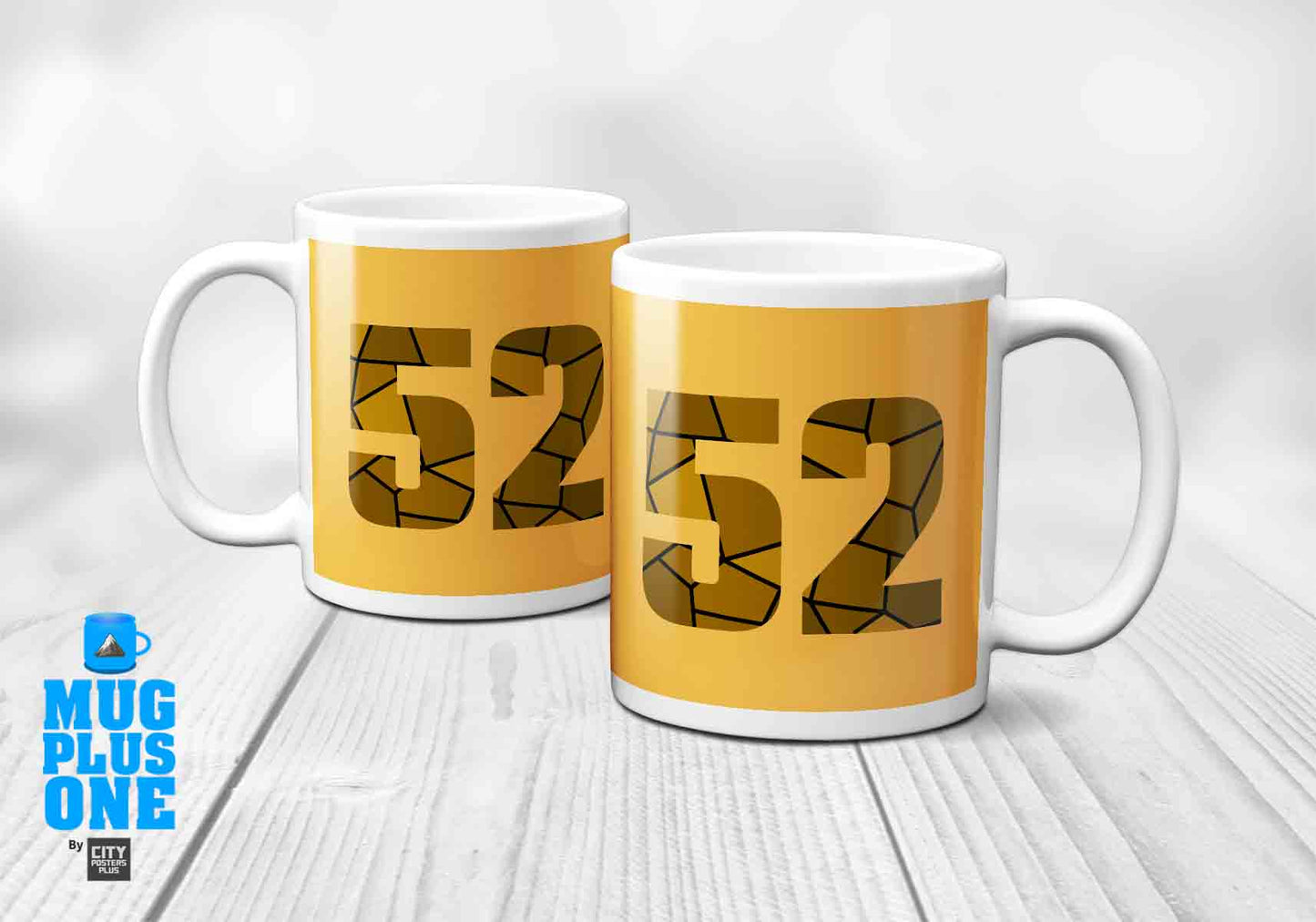 52 Number Mug (Golden Yellow)