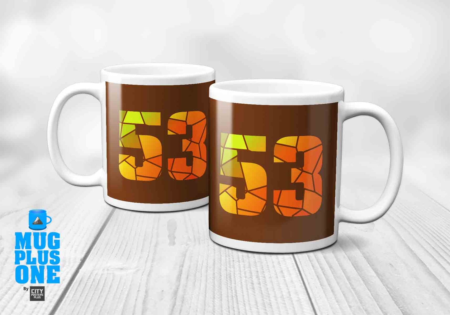 53 Number Mug (Brown)