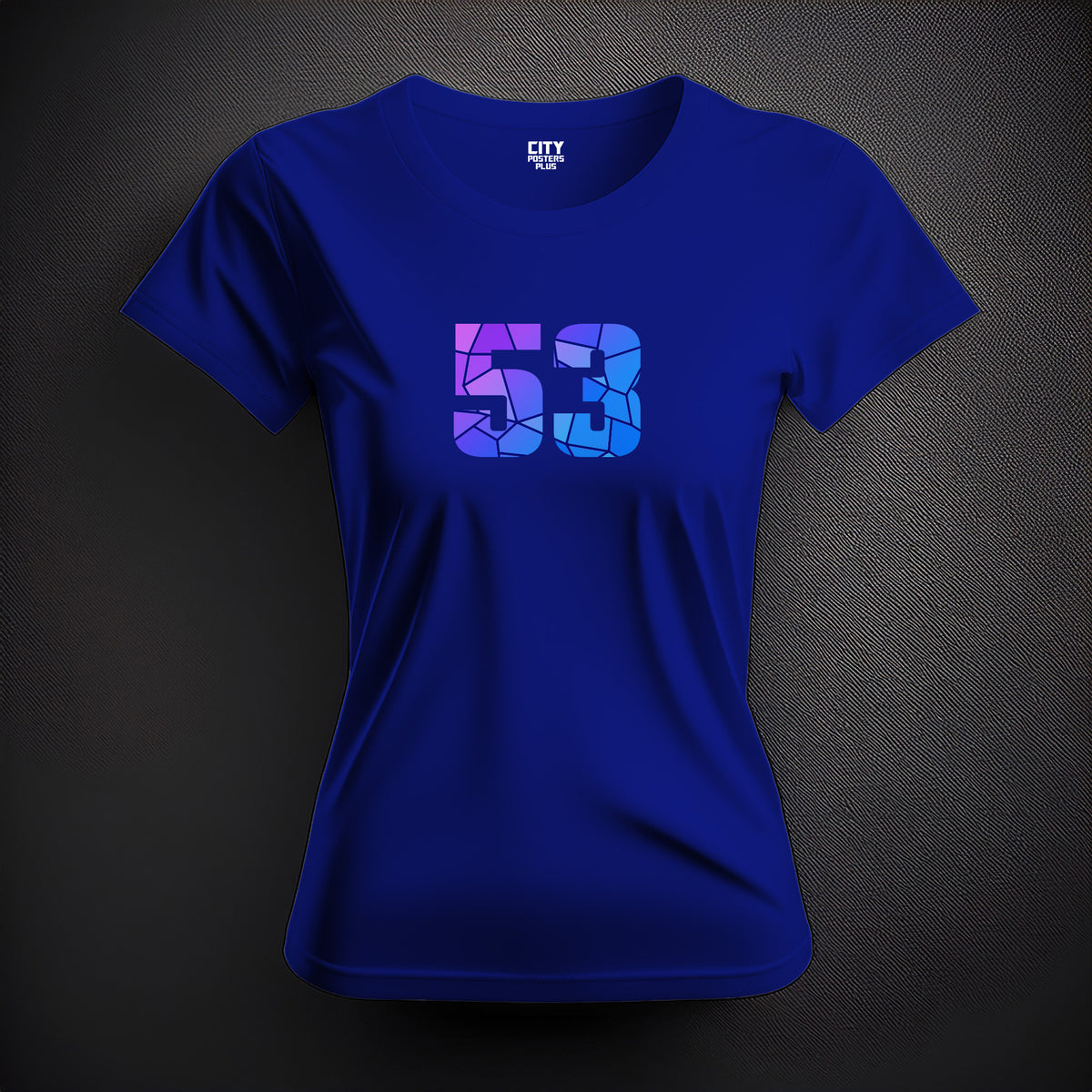 Number 53 Women T-Shirt (Royal Blue) | Stylish Numeric Graphic Tee