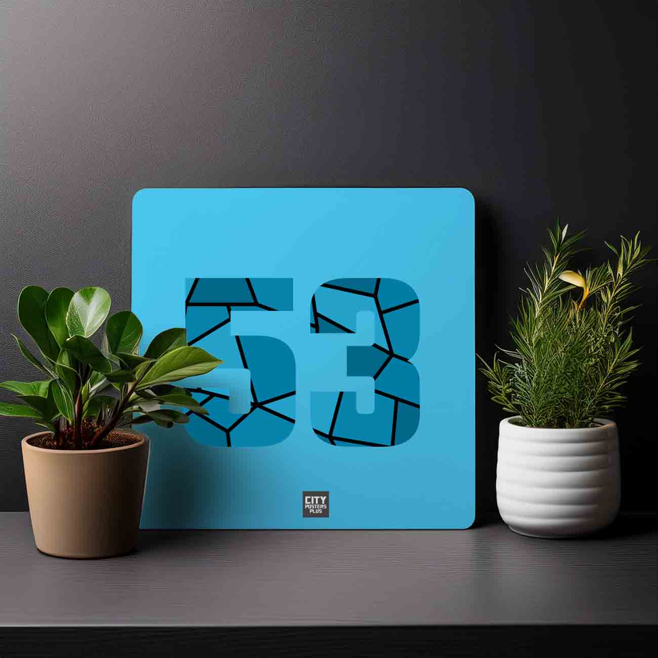 53 Number Mousepad (Sky Blue)