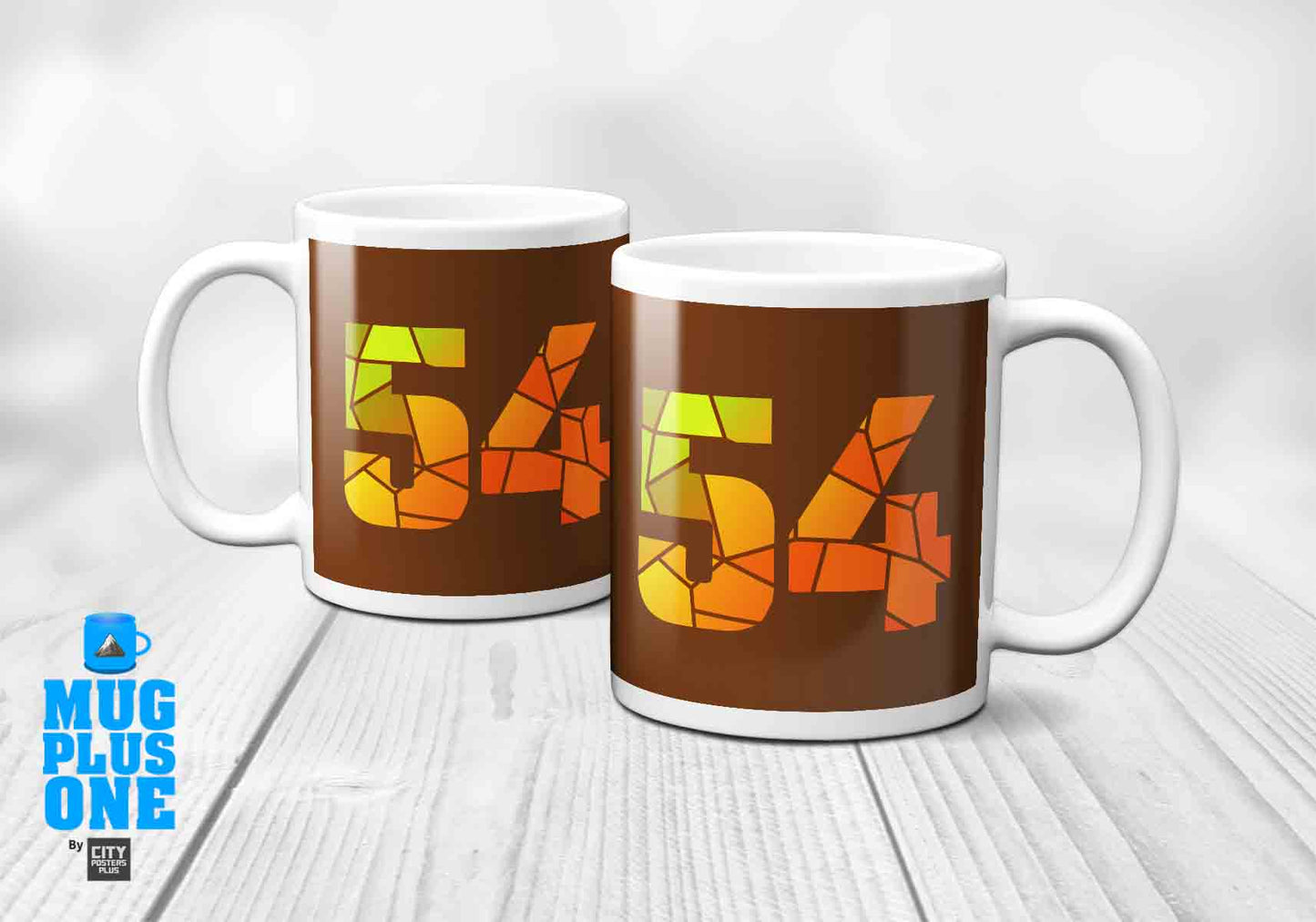 54 Number Mug (Brown)