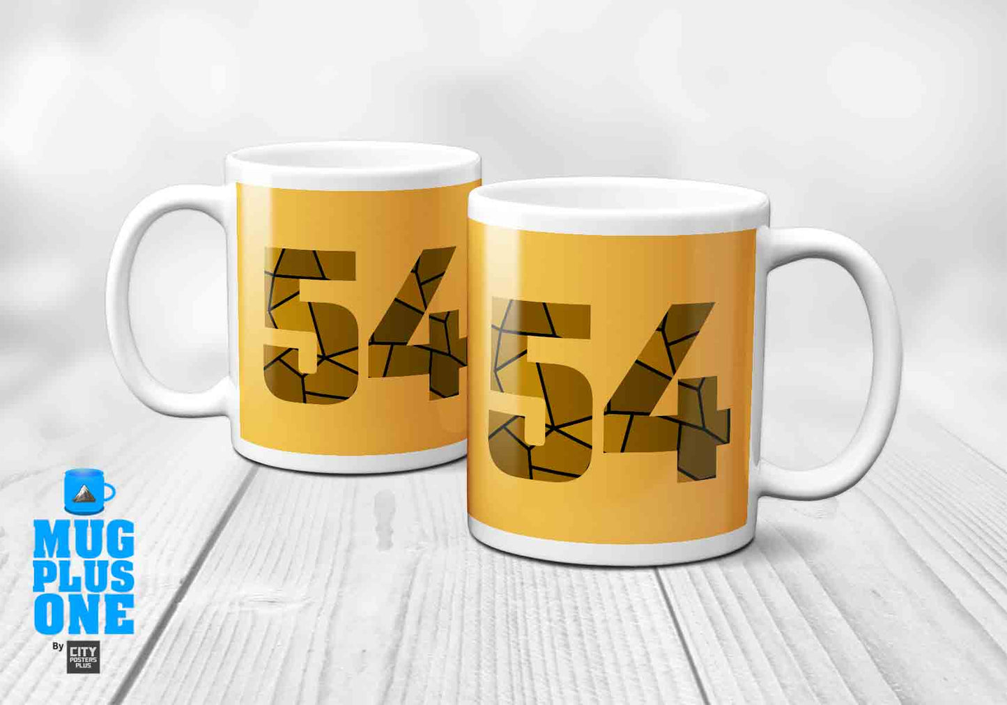 54 Number Mug (Golden Yellow)