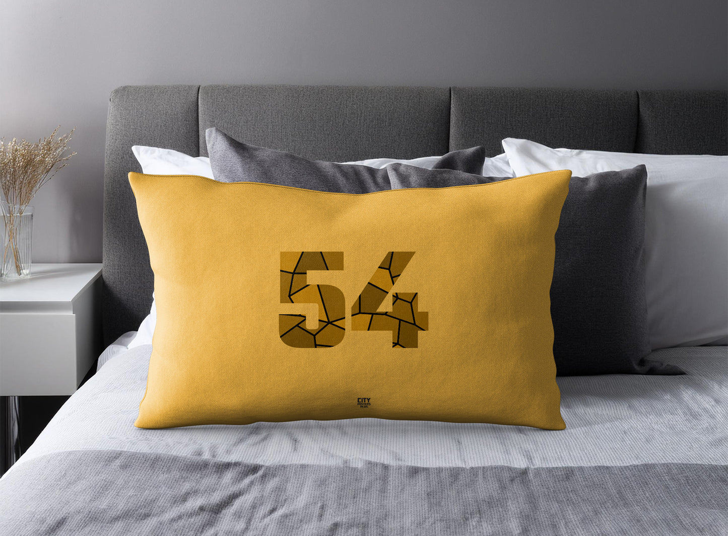 54 Number Square & Rectangle Pillow Cases | Modern Numeric Throw Pillow Covers | Print Deliver Plus by City Posters Plus