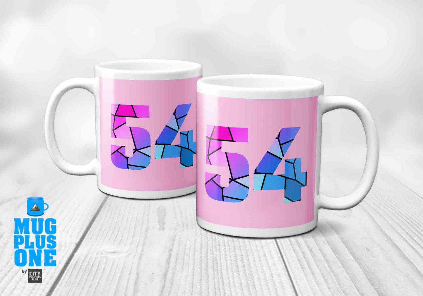 54 Number Mug (Light Pink)