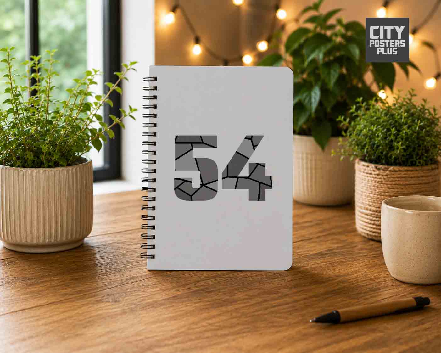 Notebook Plus One 54 Number Spiral Notebook (Melange Grey)