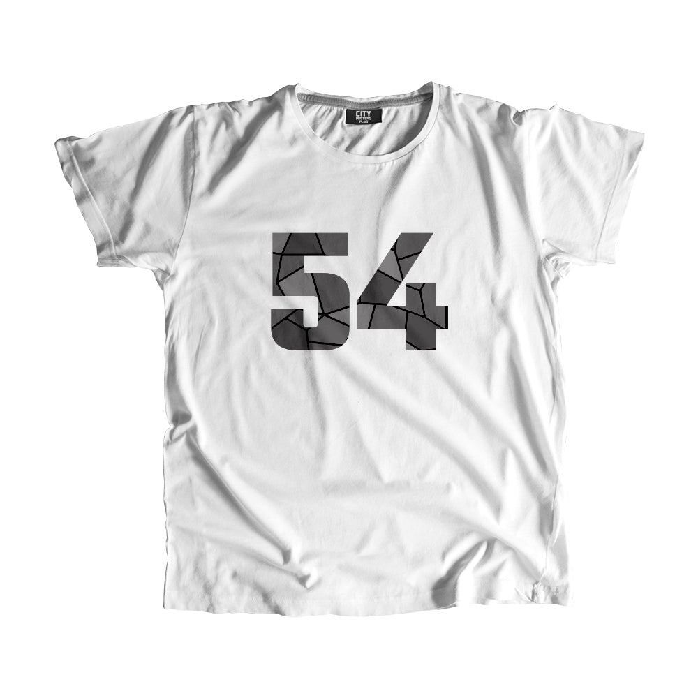 54 Number Men Unisex T-Shirt (White)| Classic Numeric Graphic Tee