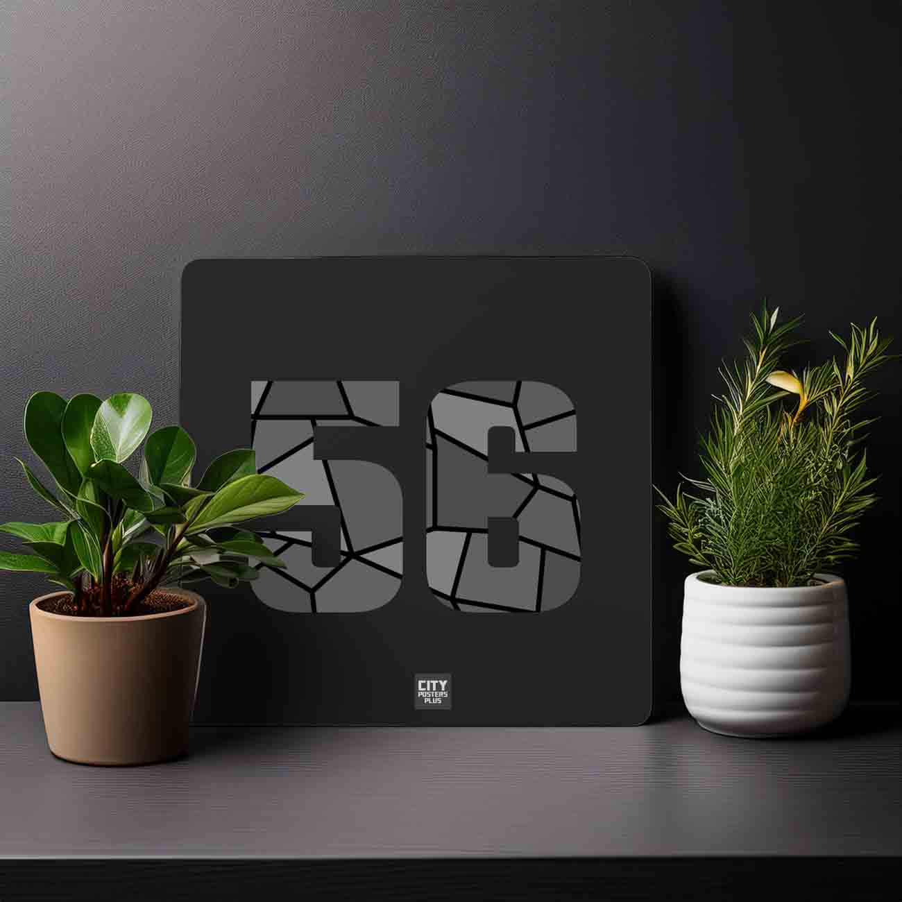 56 Number Mousepad (Black)