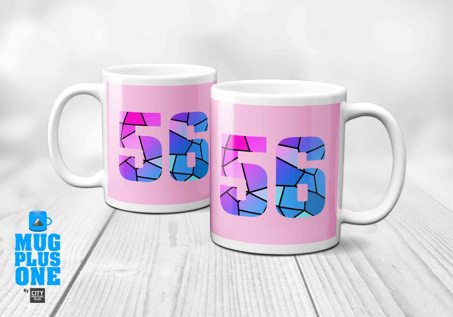 56 Number Mug (Light Pink)