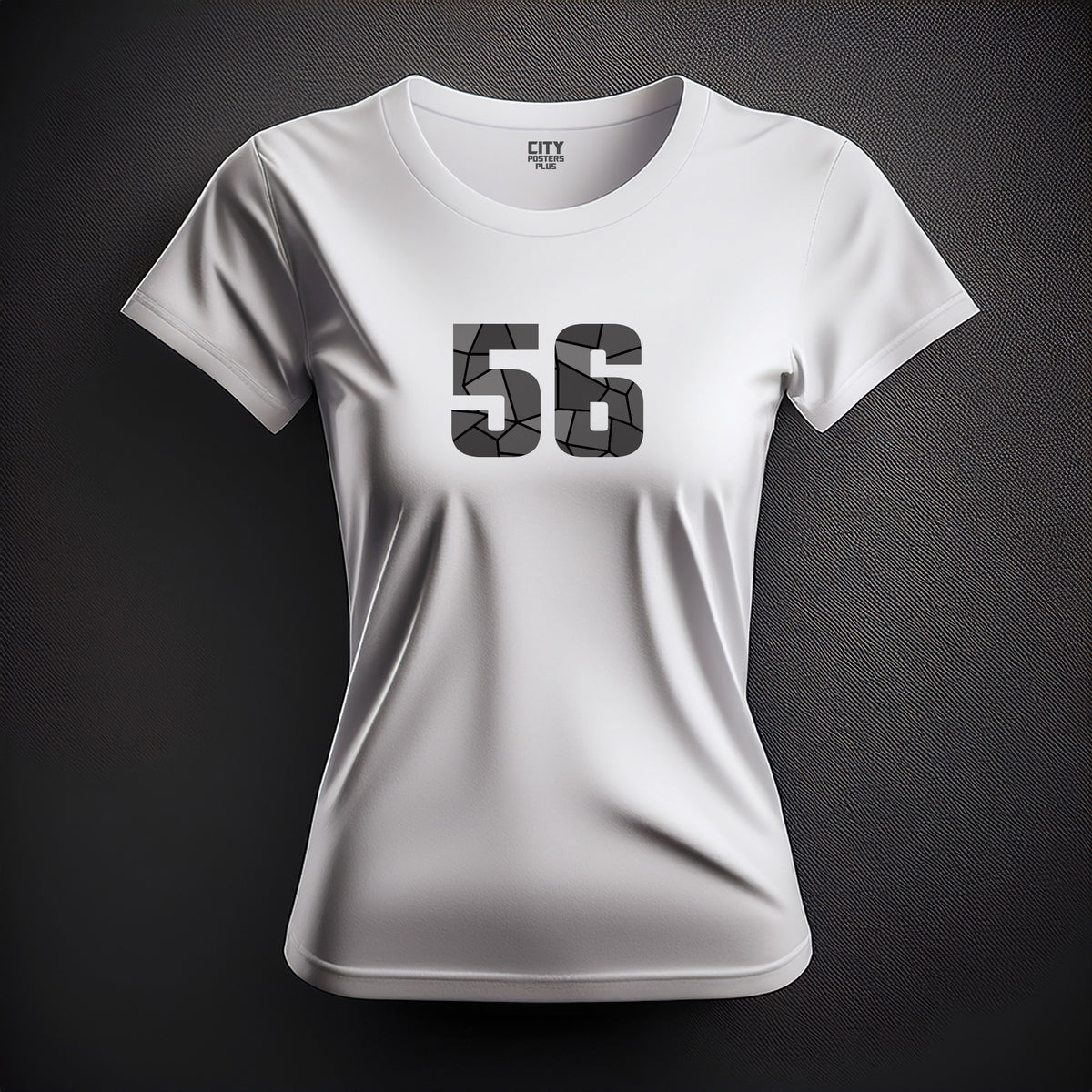 Number 56 Women T-Shirt (White) | Stylish Numeric Graphic Tee