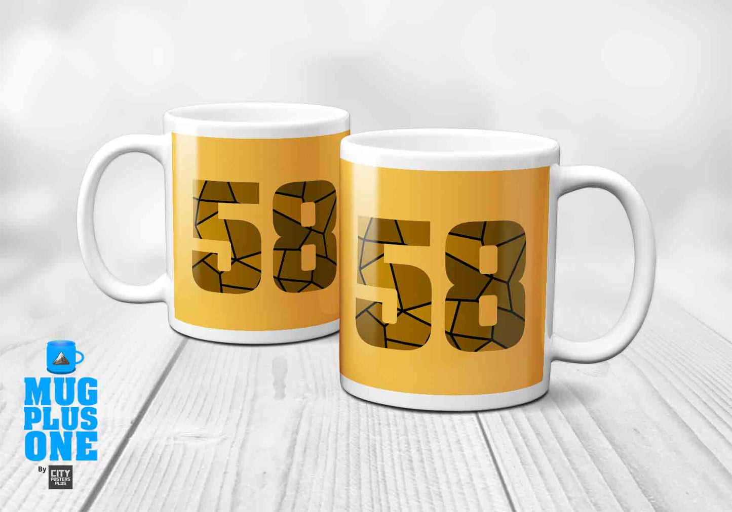 58 Number Mug (Golden Yellow)