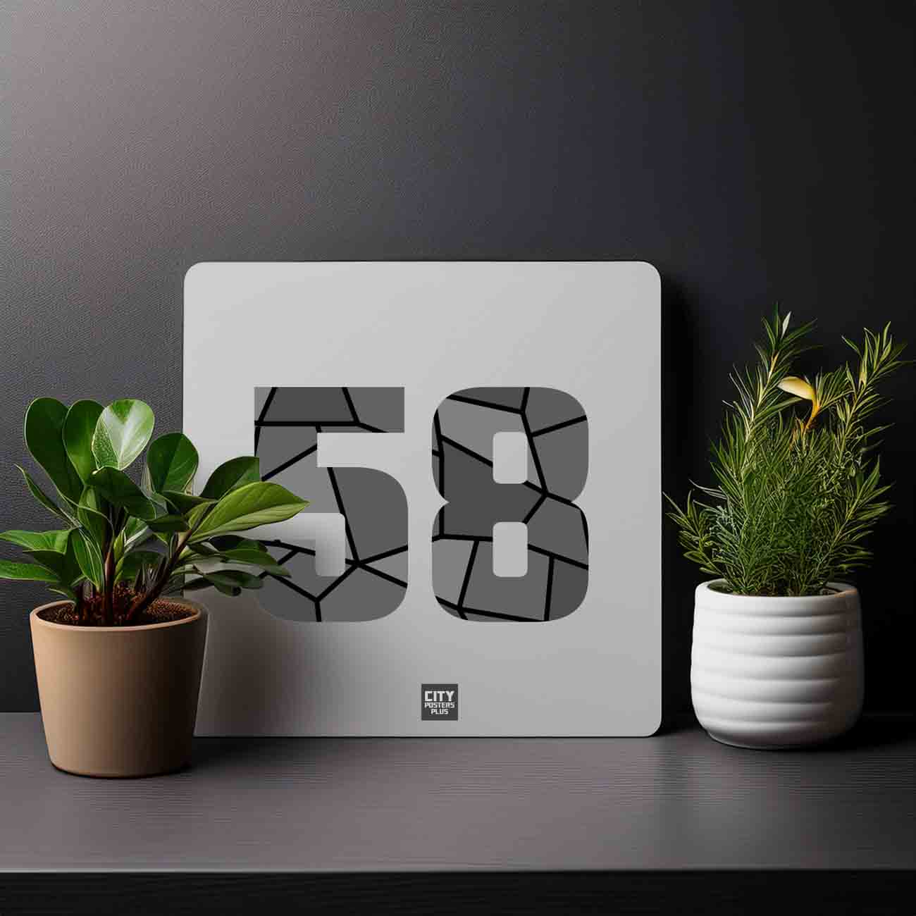 58 Number Mousepad (Melange Grey)
