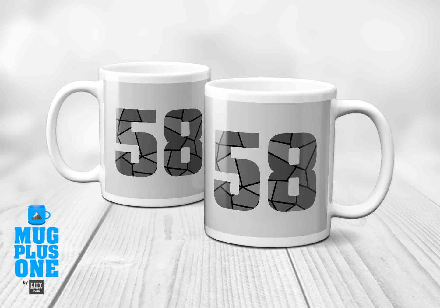 58 Number Mug (Melange Grey)