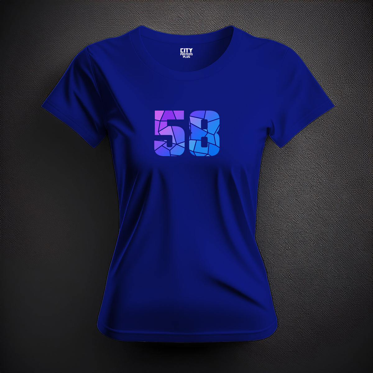 Number 58 Women T-Shirt (Royal Blue) | Stylish Numeric Graphic Tee