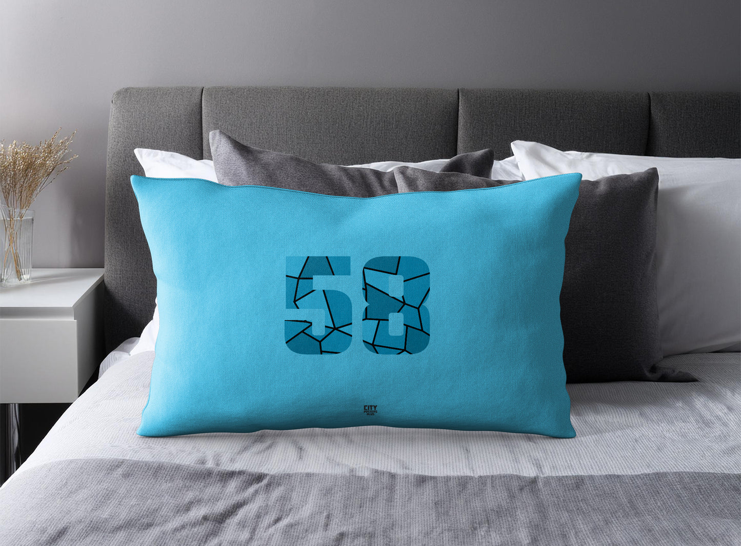 58 Number Square & Rectangle Pillow Cases | Modern Numeric Throw Pillow Covers | Print Deliver Plus by City Posters Plus
