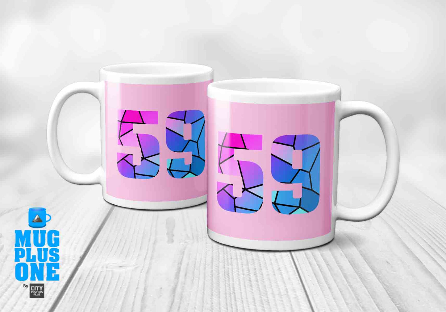 59 Number Mug (Light Pink)