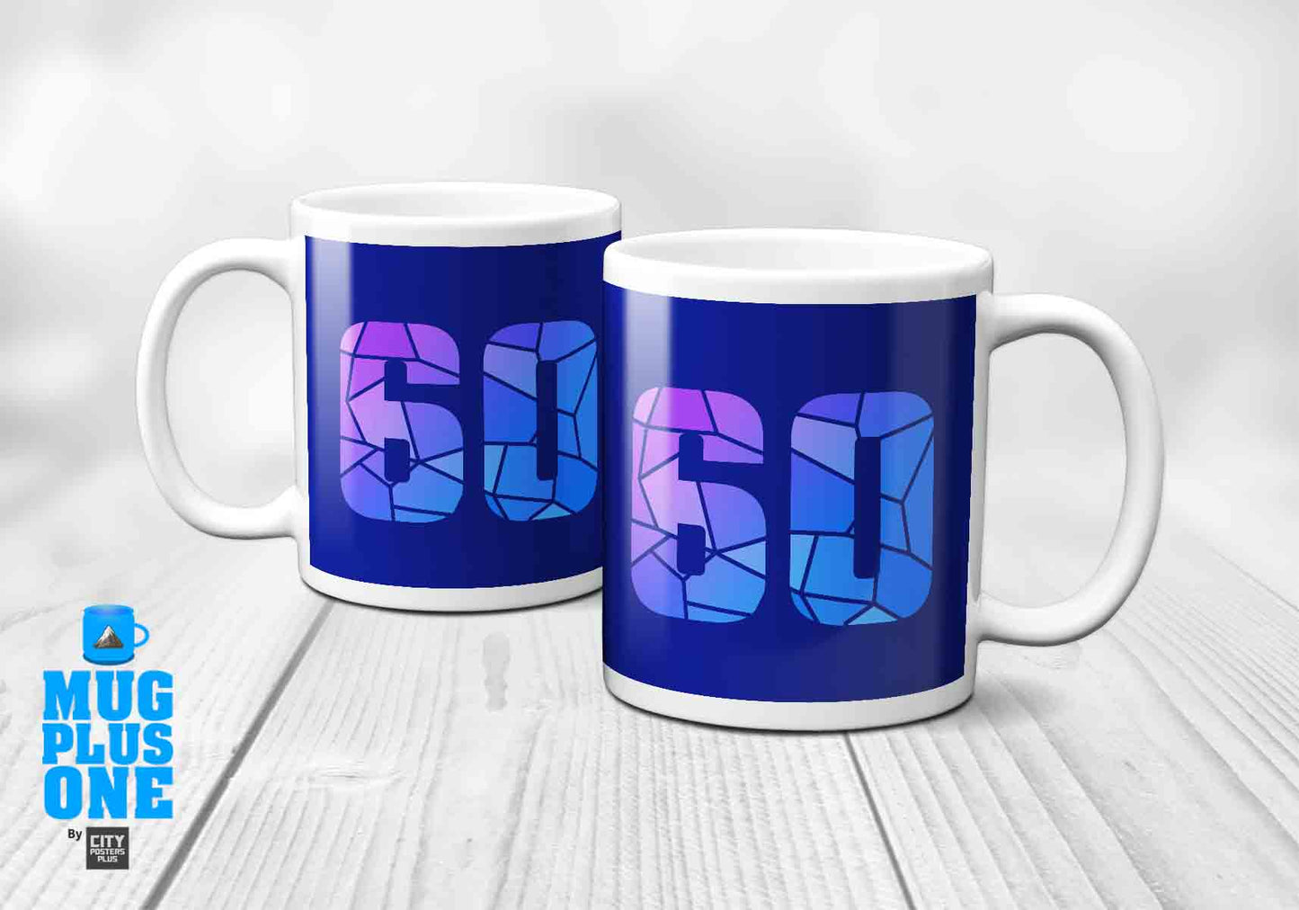 60 Number Mug (Royal Blue)
