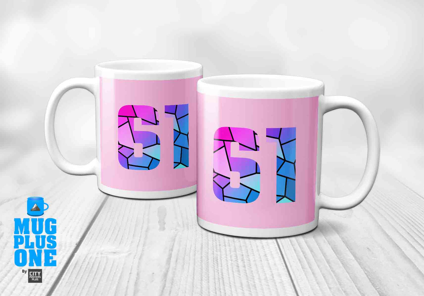 61 Number Mug (Light Pink)