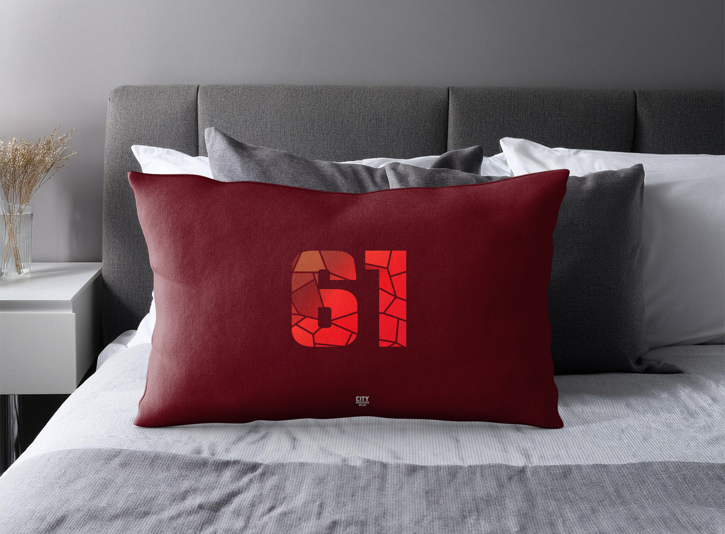 61 Number Square & Rectangle Pillow Cases | Modern Numeric Throw Pillow Covers | Print Deliver Plus by City Posters Plus