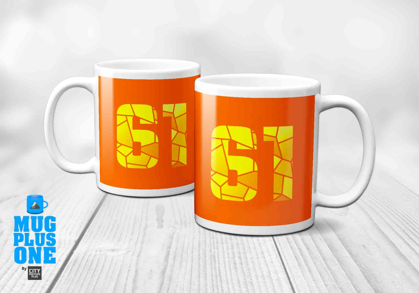 61 Number Mug (Orange)