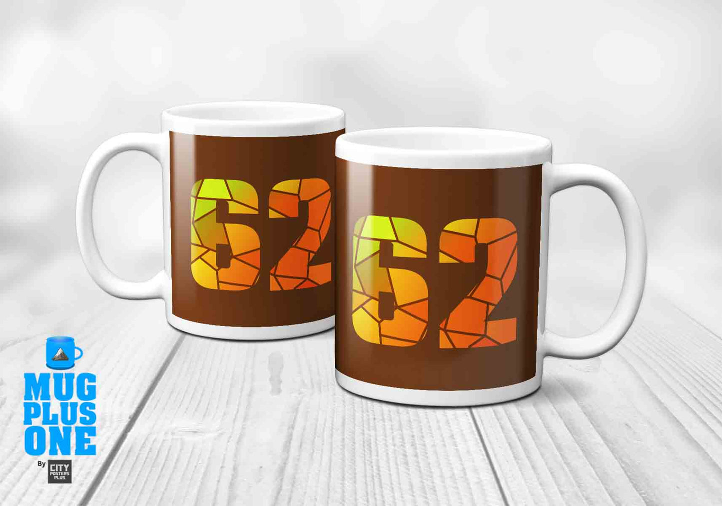 62 Number Mug (Brown)