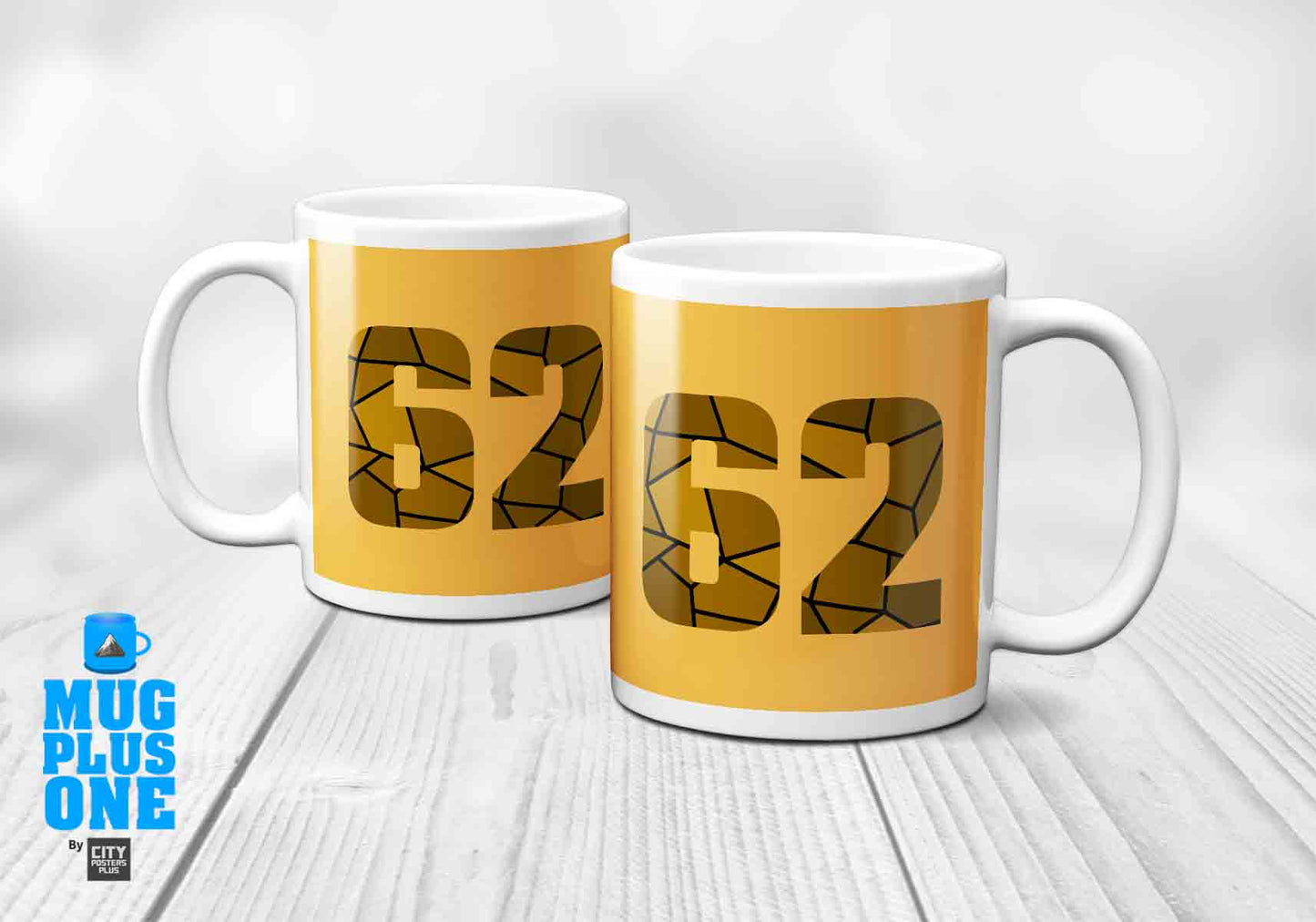 62 Number Mug (Golden Yellow)