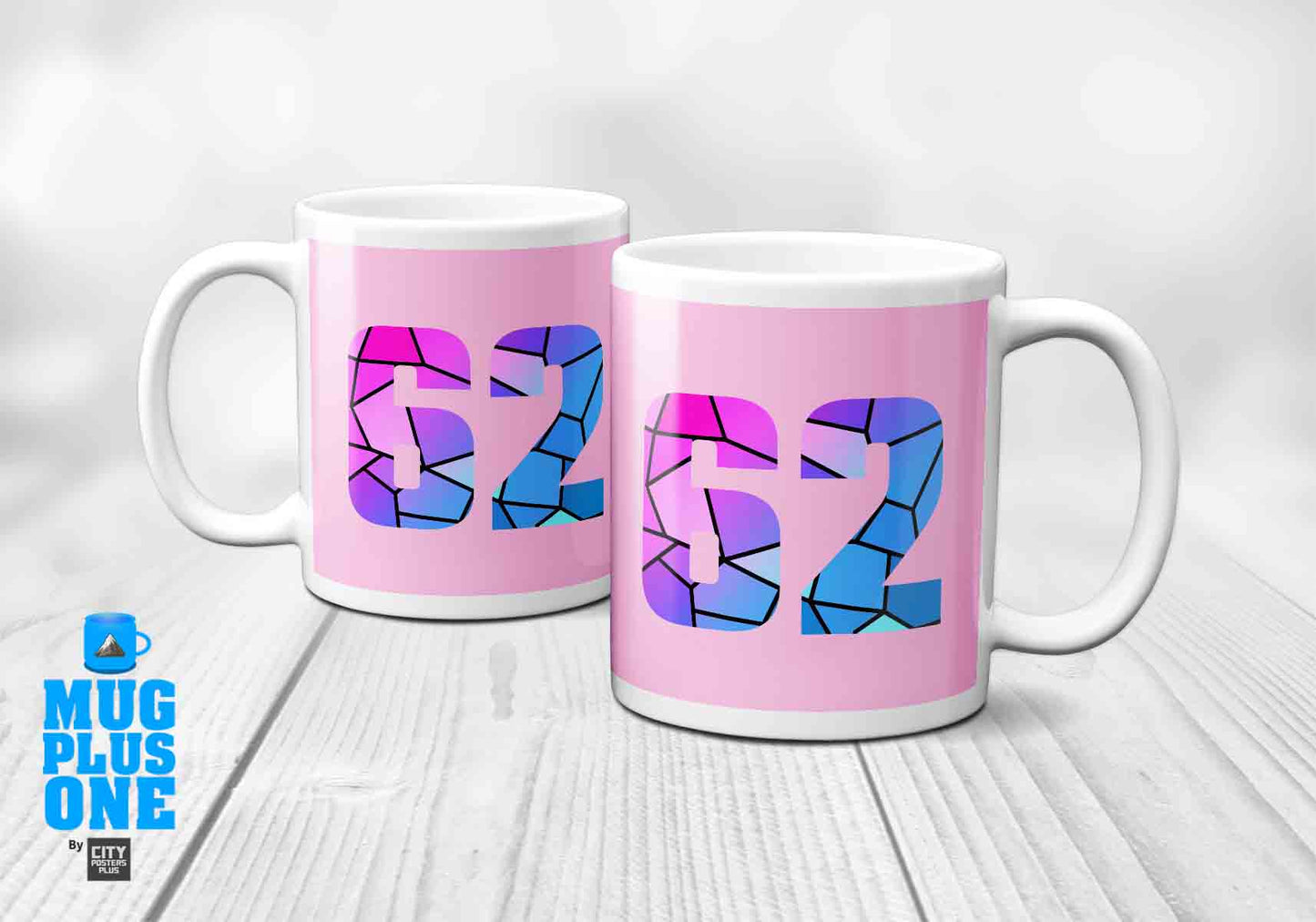 62 Number Mug (Light Pink)