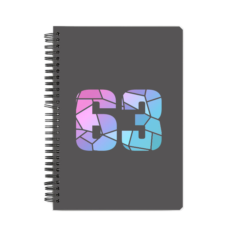 63 Number Notebook (Charcoal Grey)