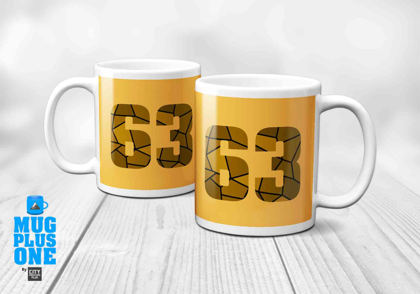 63 Number Mug (Golden Yellow)