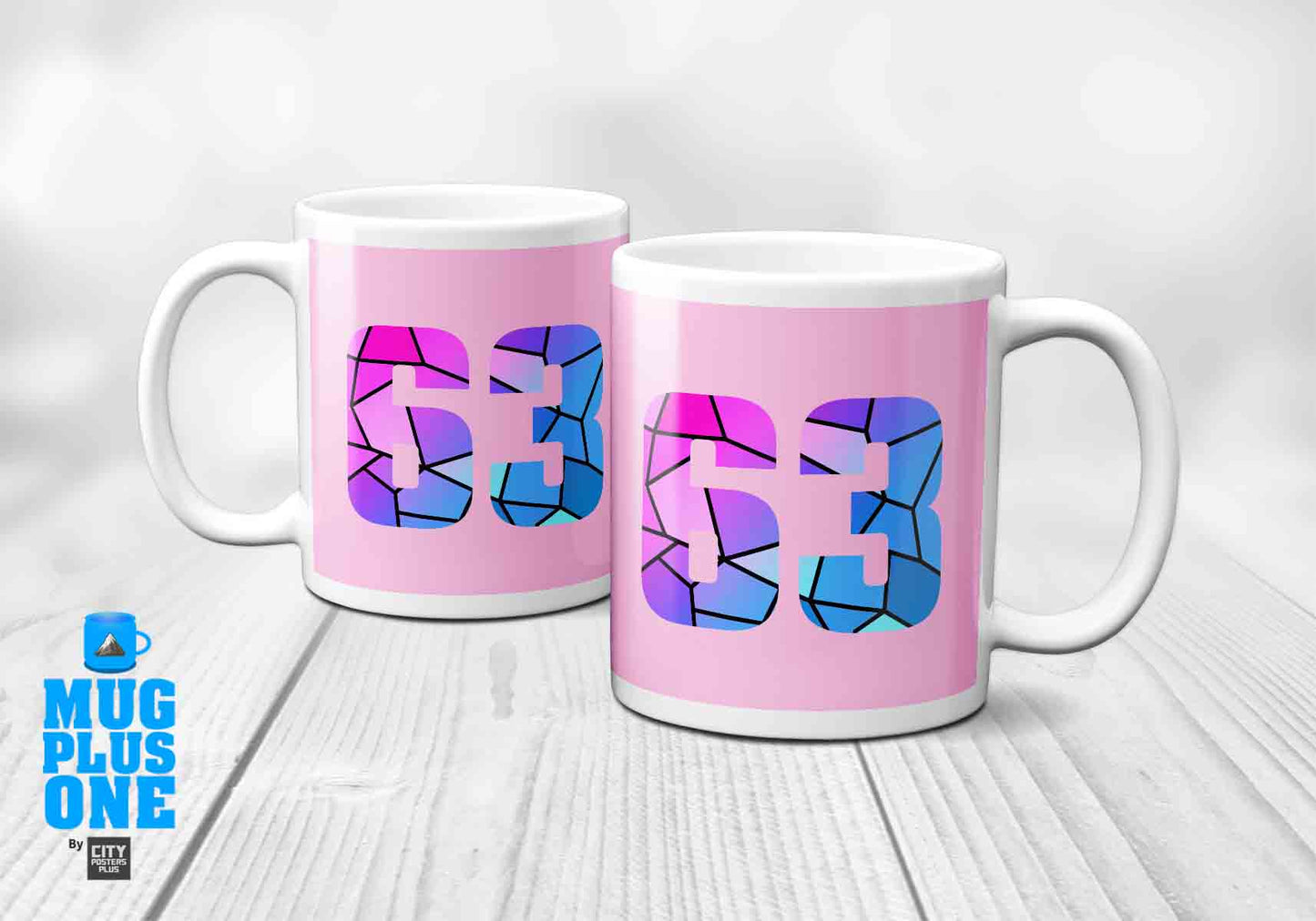 63 Number Mug (Light Pink)