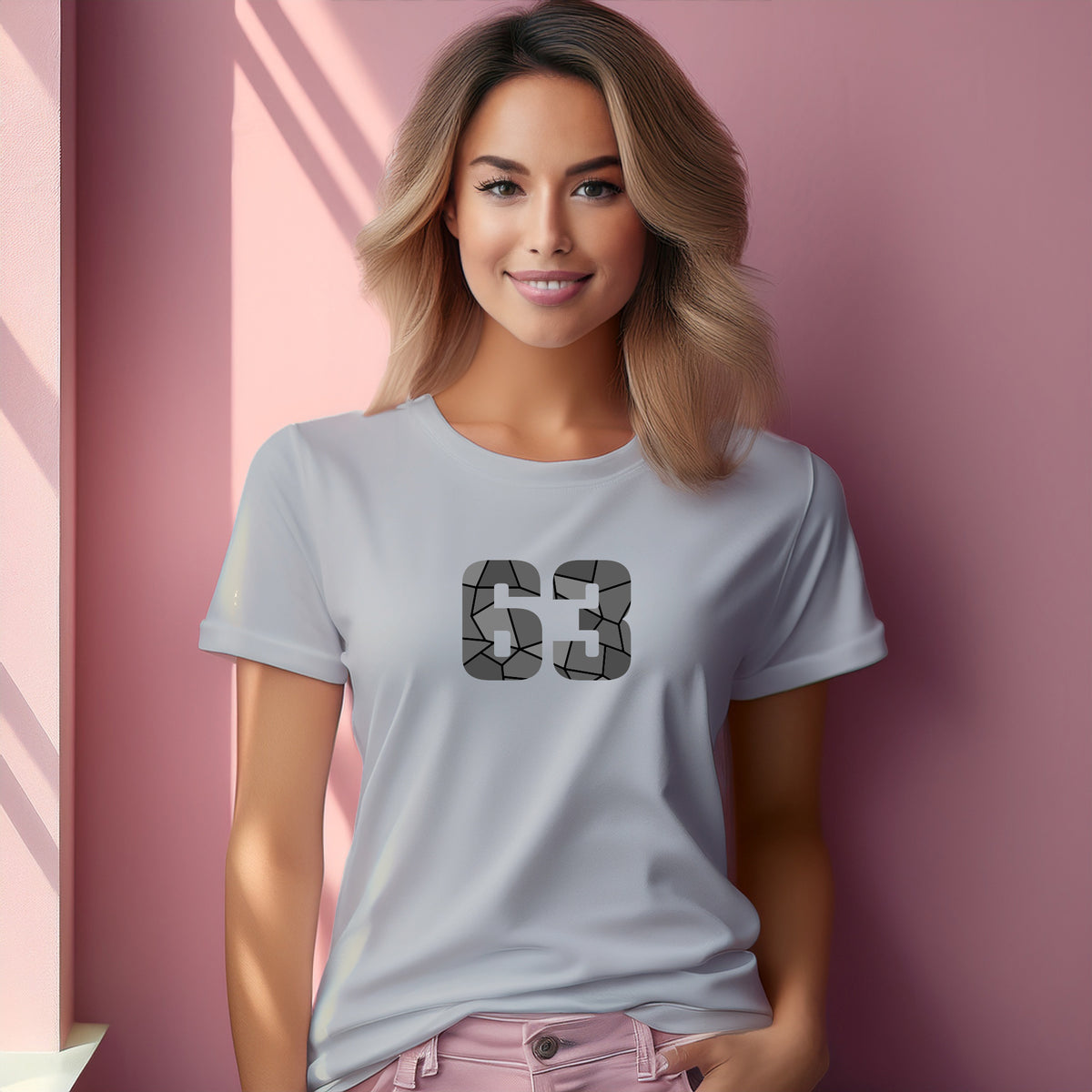 Number 63 Women T-Shirt (Melange Grey) | Numeric Graphic Tee