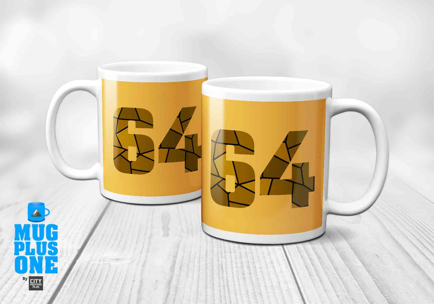 64 Number Mug (Golden Yellow)