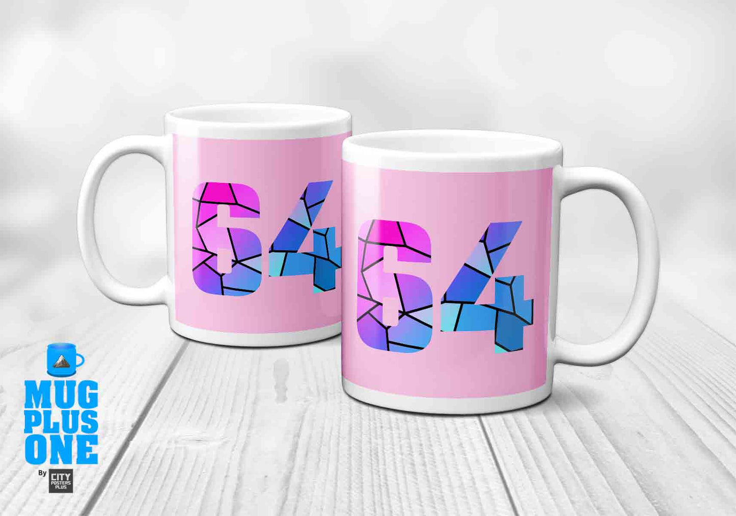 64 Number Mug (Light Pink)