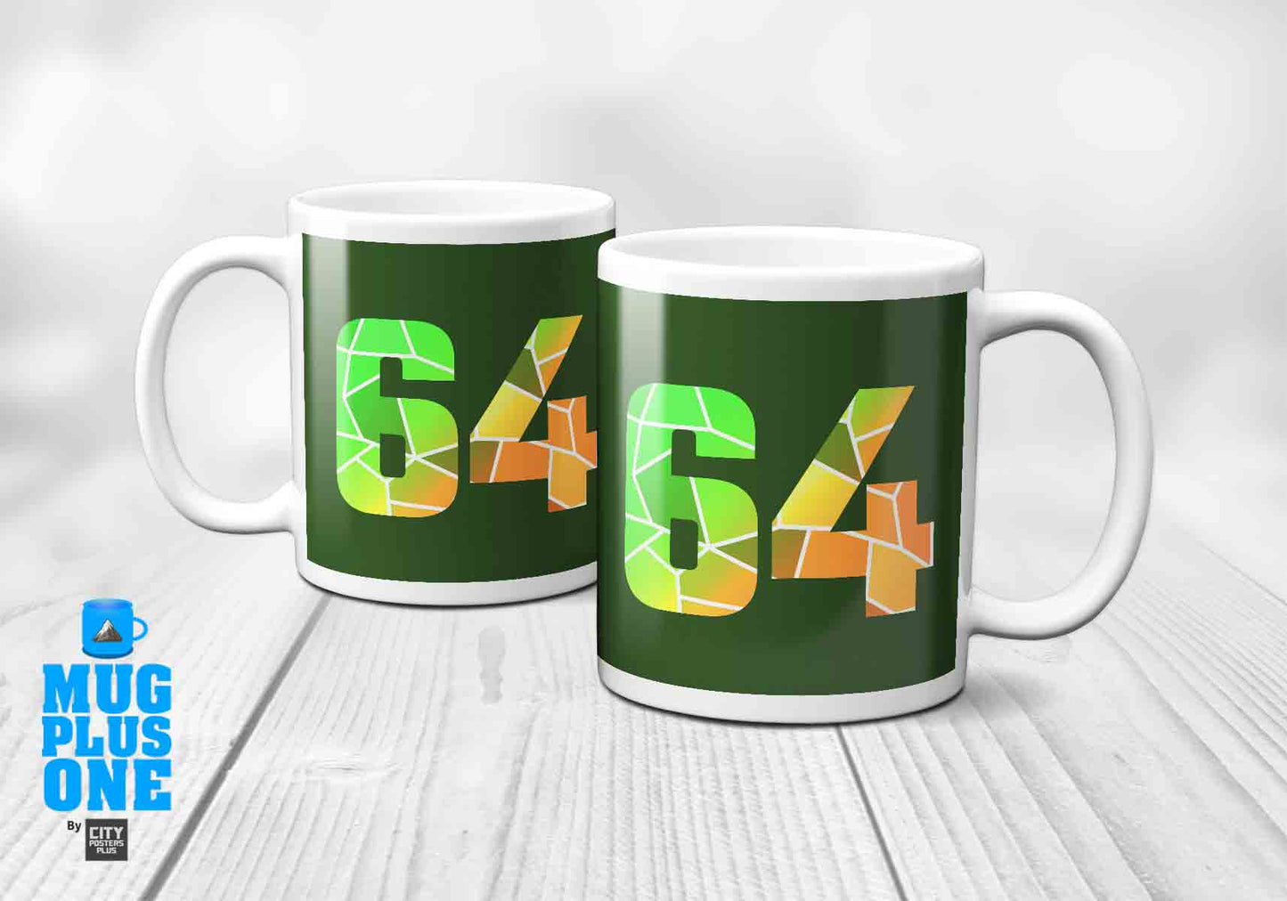 64 Number Mug (Olive Green)