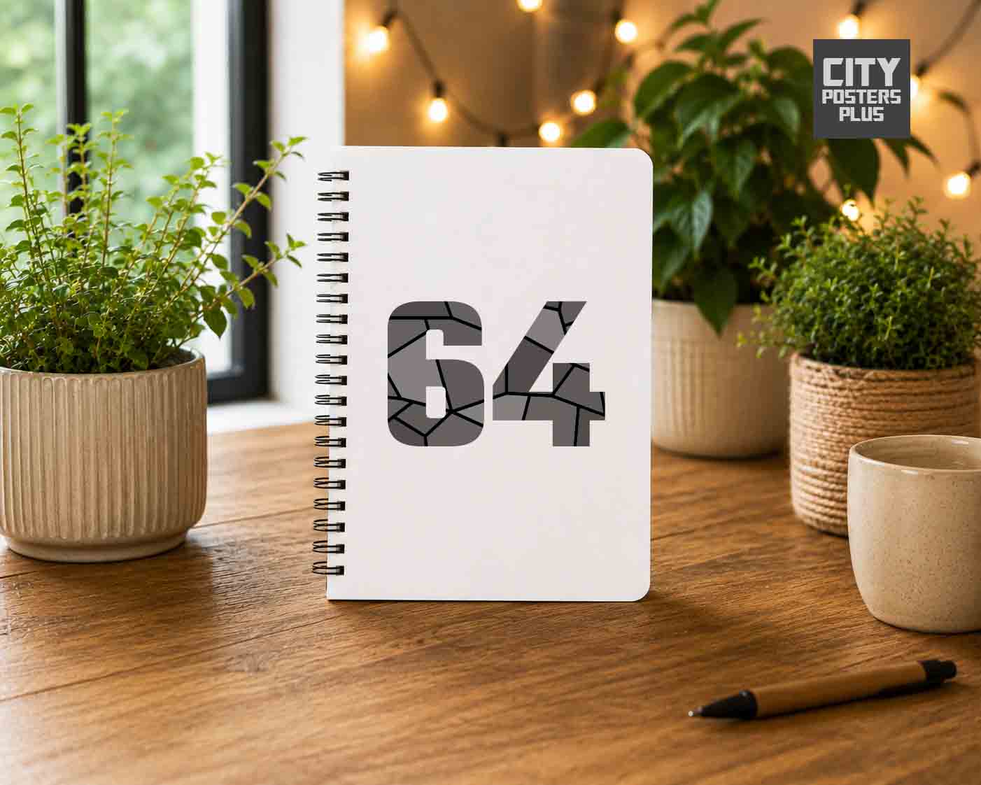 64 Number Notebook (White)