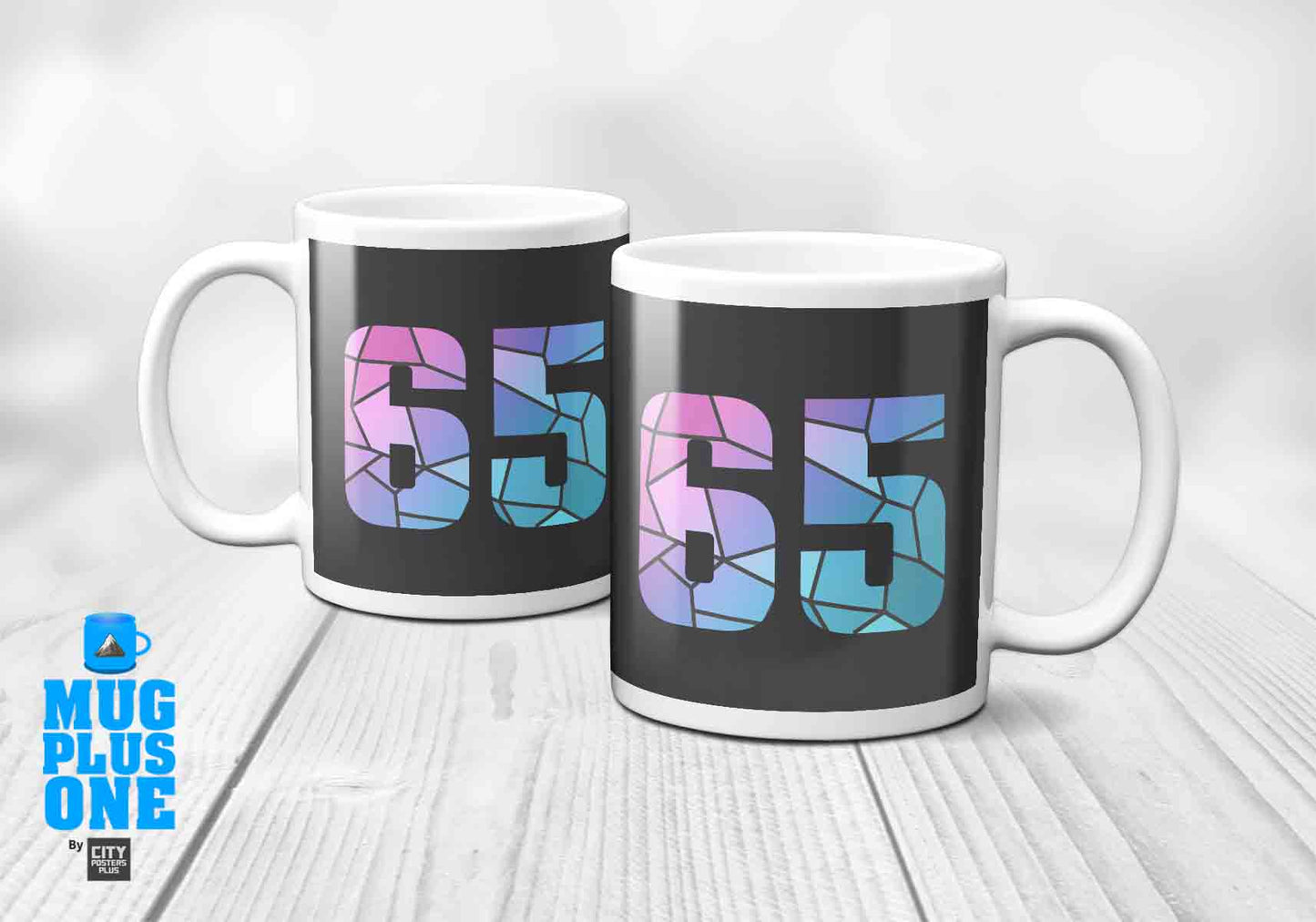 65 Number Mug (Charcoal Grey)