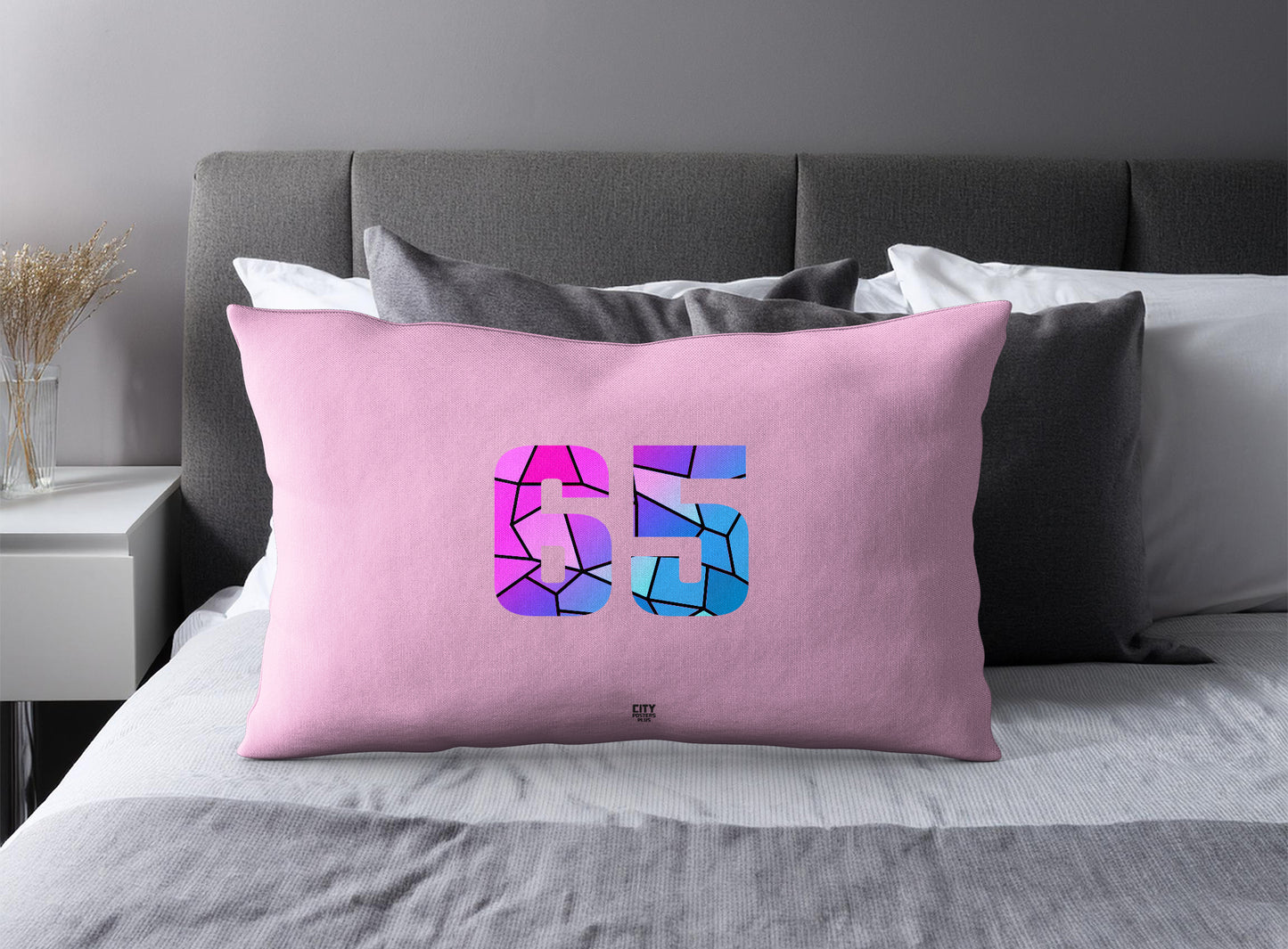65 Number Square & Rectangle Pillow Cases | Modern Numeric Throw Pillow Covers | Print Deliver Plus by City Posters Plus