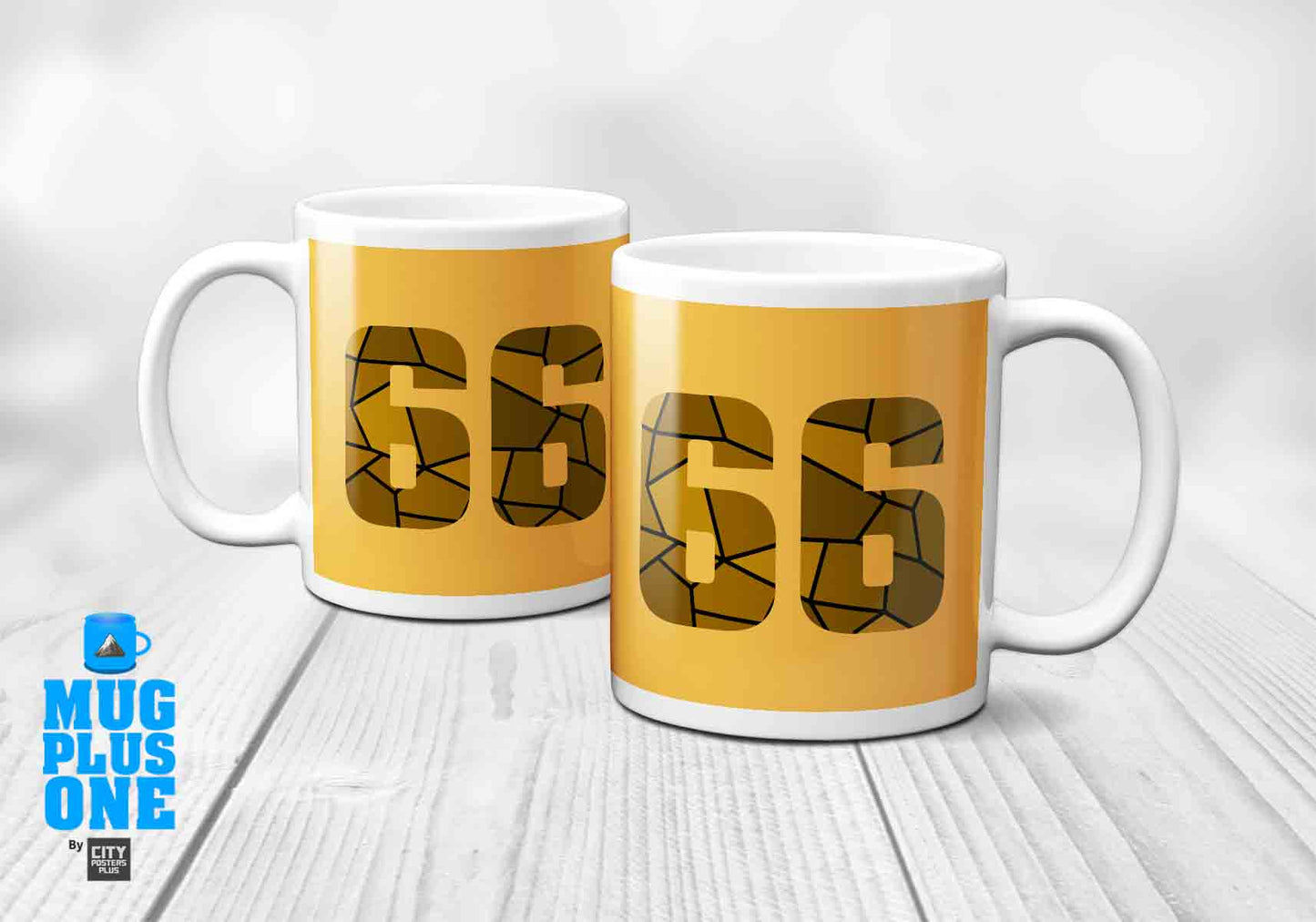 66 Number Mug (Golden Yellow)