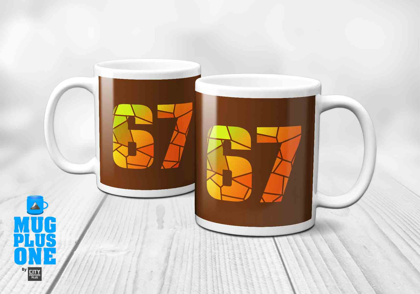 67 Number Mug (Brown)