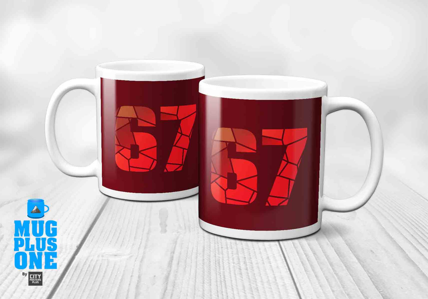 67 Number Mug (Maroon)