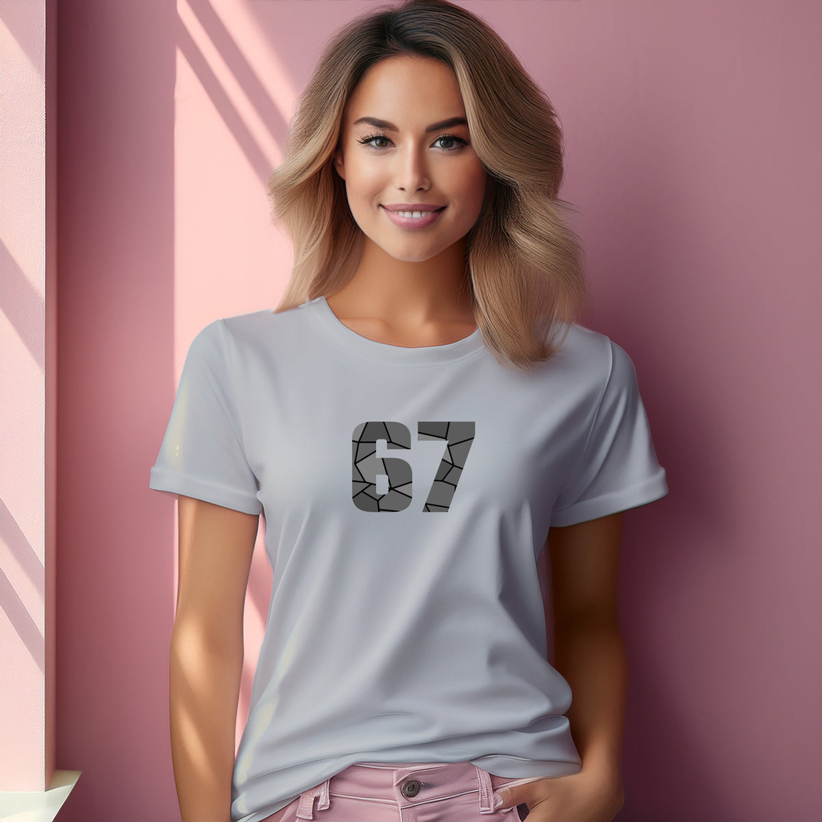 Number 67 Women T-Shirt (Melange Grey) | Numeric Graphic Tee
