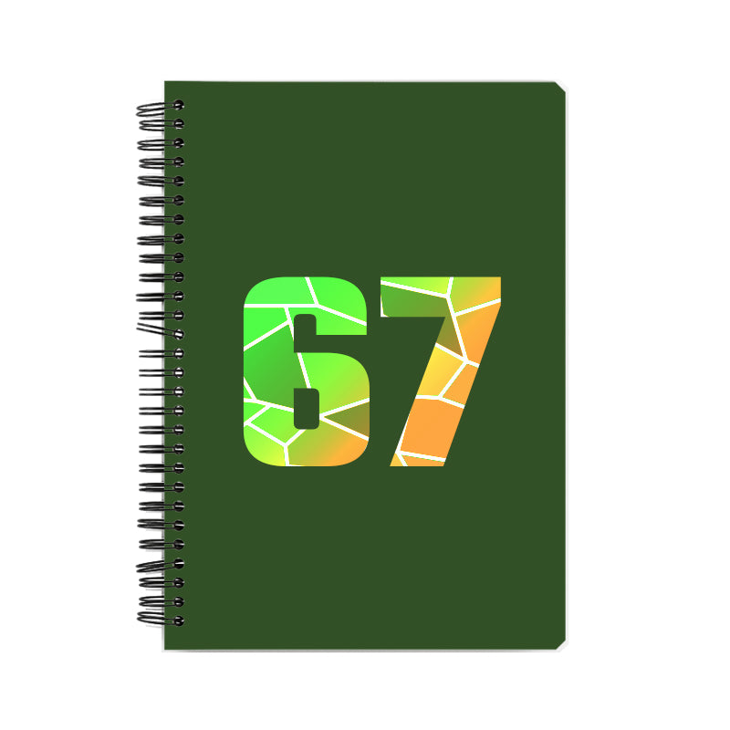 Notebook Plus One 67 Number Spiral Notebook (Olive Green)