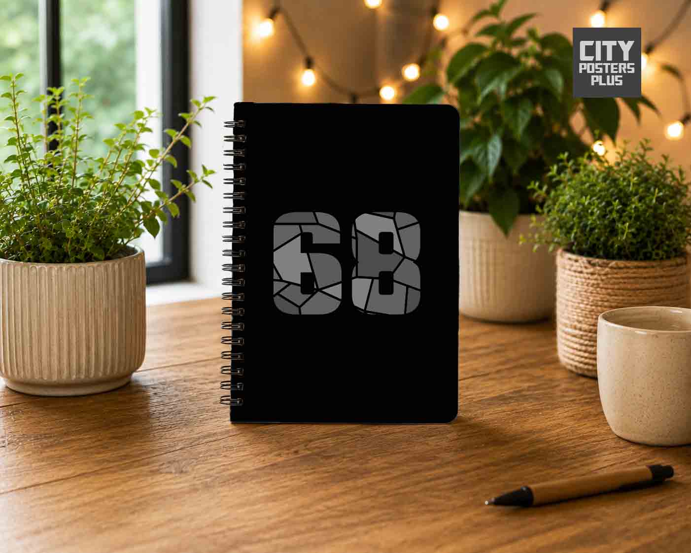 68 Number Notebook (Black)