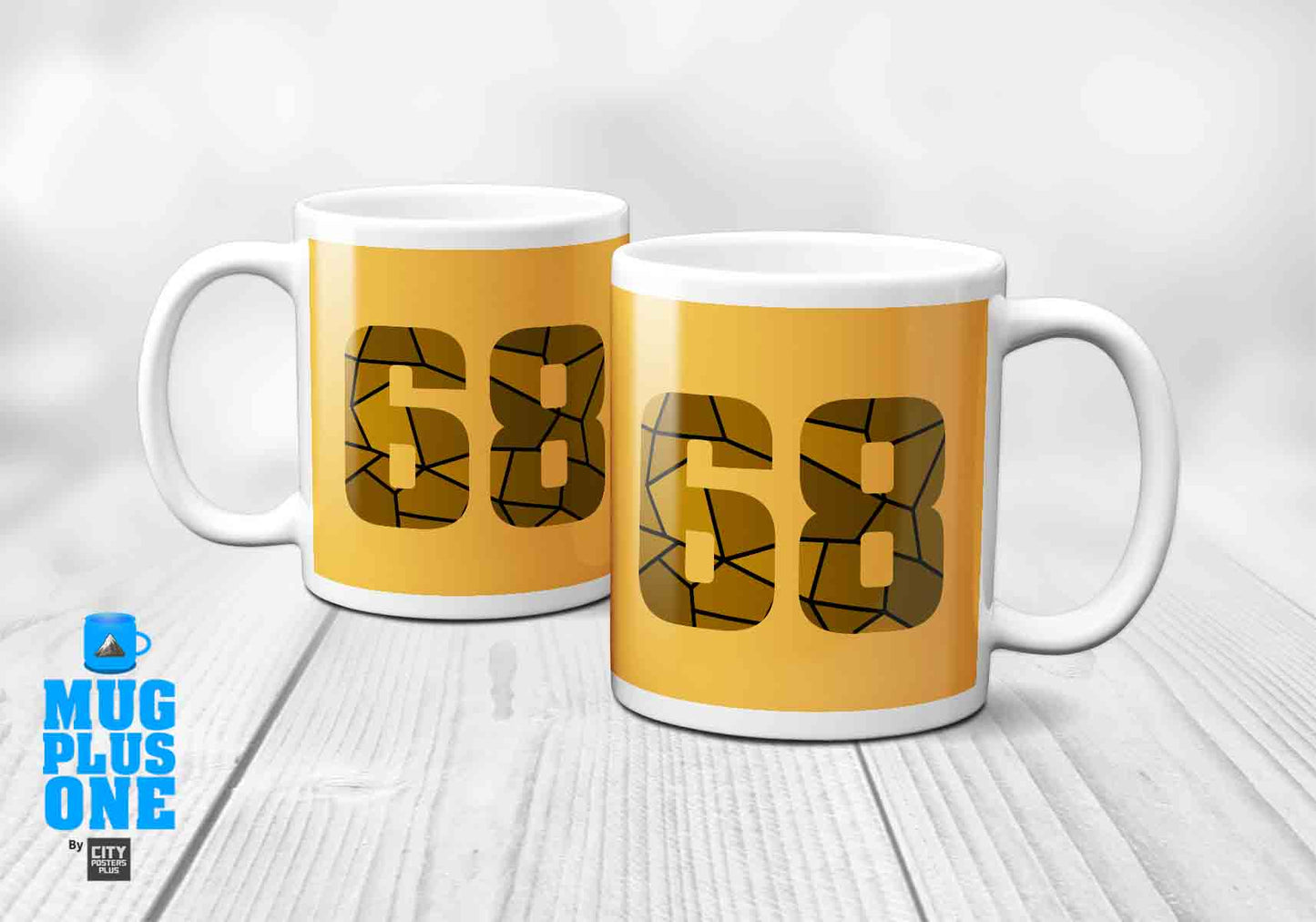68 Number Mug (Golden Yellow)