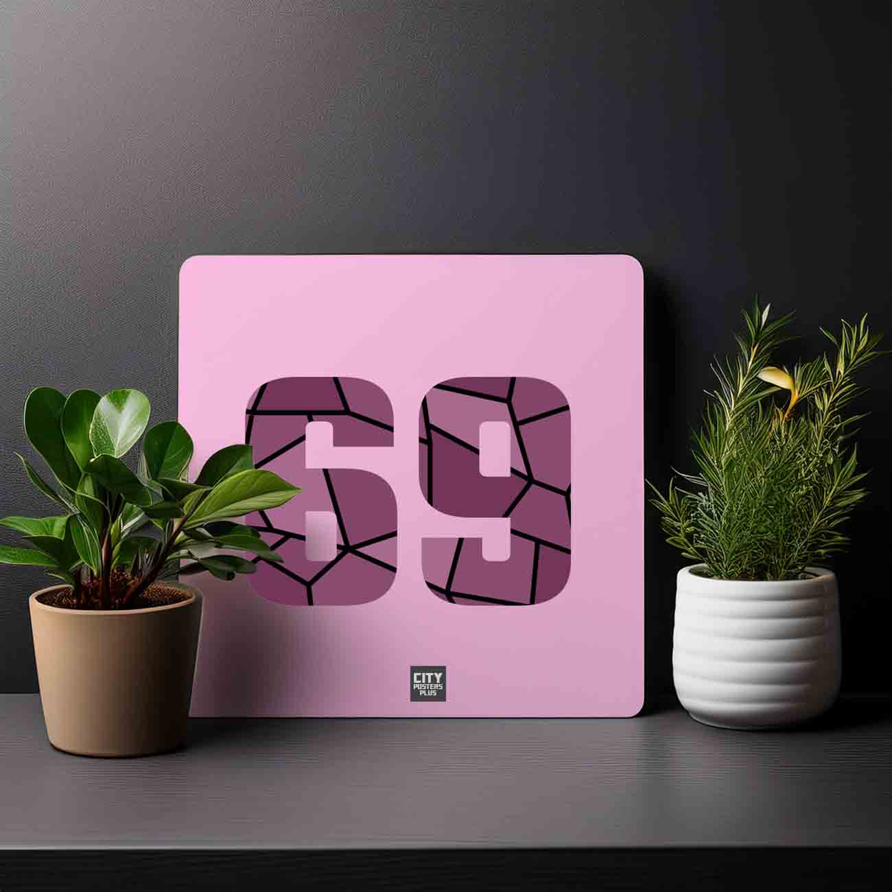 69 Number Mousepad (Light Pink)