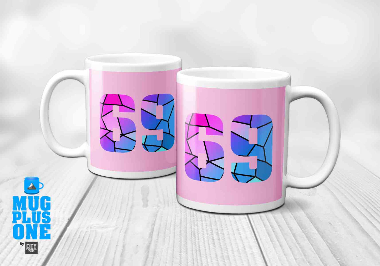 69 Number Mug (Light Pink)