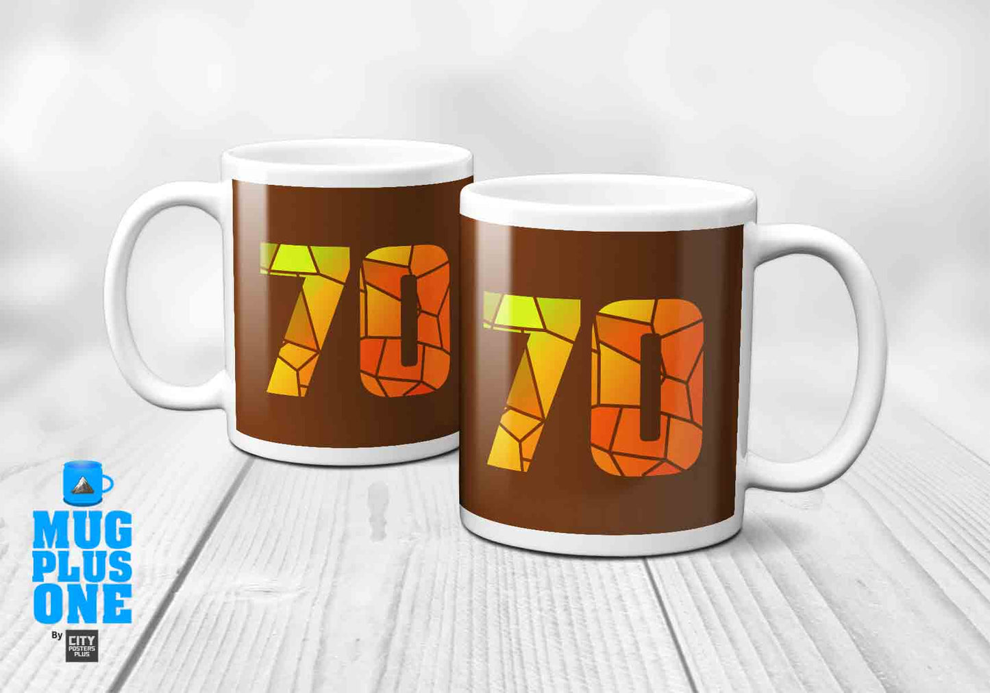 70 Number Mug (Brown)