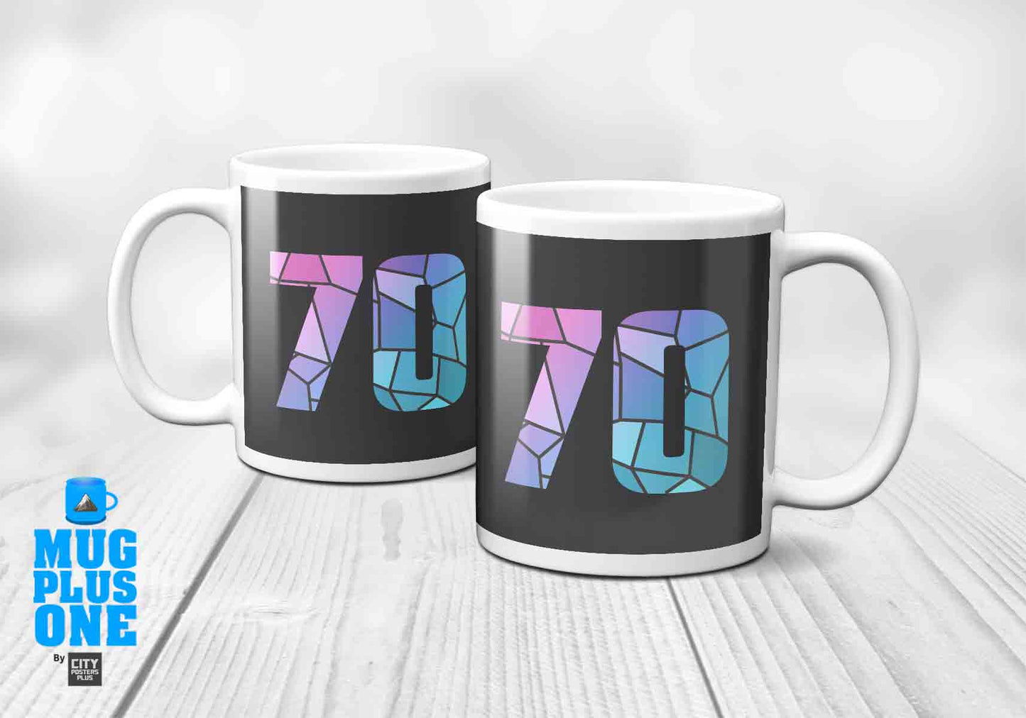 70 Number Mug (Charcoal Grey)