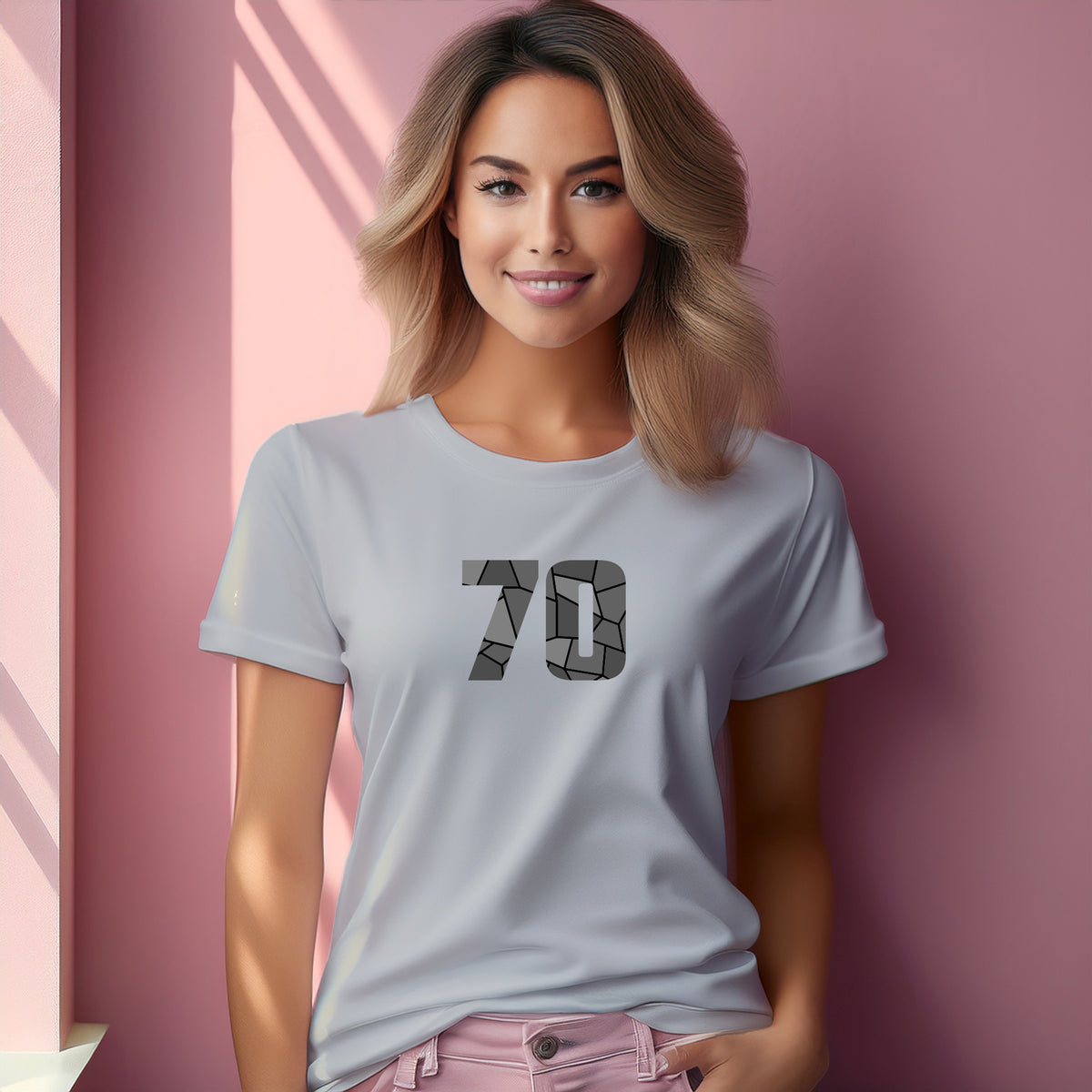 Number 70 Women T-Shirt (Melange Grey) | Numeric Graphic Tee