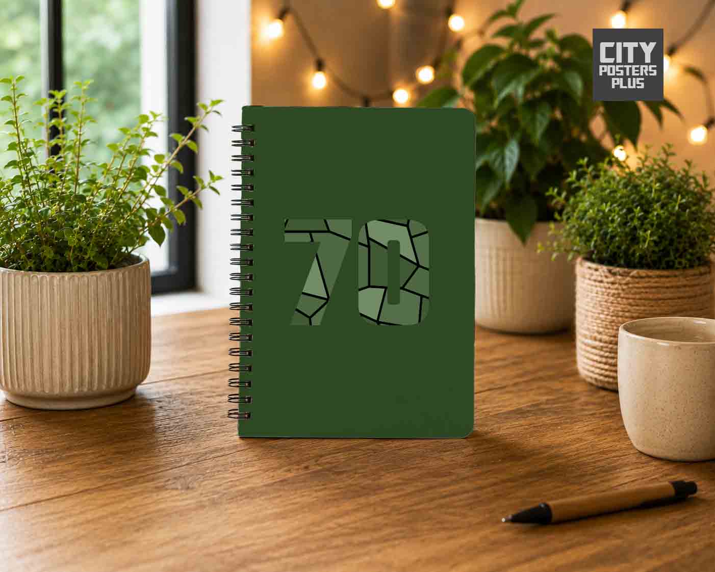 70 Number Notebook (Olive Green)